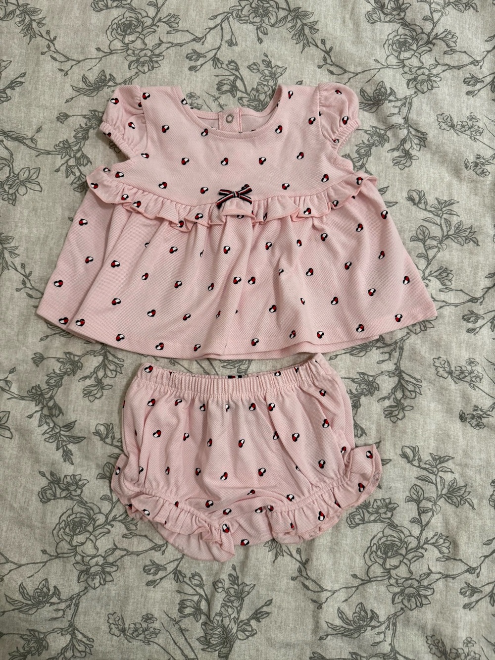 Tommy Hilfiger Pink Ruffle Top & Bloomers Set